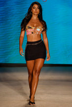 MIAMI DAYDREAM - Double Loop Bandeau Crop Top  & Mini Skirt • Multicolor Runway