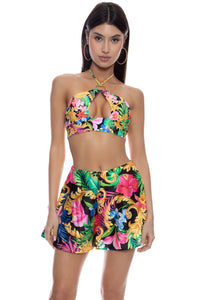 LOVE BY THE SUN - Ring Halter Peek-a-boo Top & Short • Multicolor