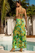 PALM ISLAND - Halter Keyhole Cut Out Maxi Dress • Multicolor