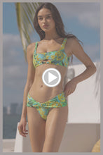 PALM ISLAND - Mini Ring Bandeau Top & Knotted Banded Scrunch Side Moderate Bottom • Multicolor