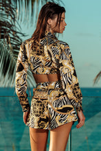 GODDESS VIBES - Collared Wrap Crop Top & Belt Short • Multicolor