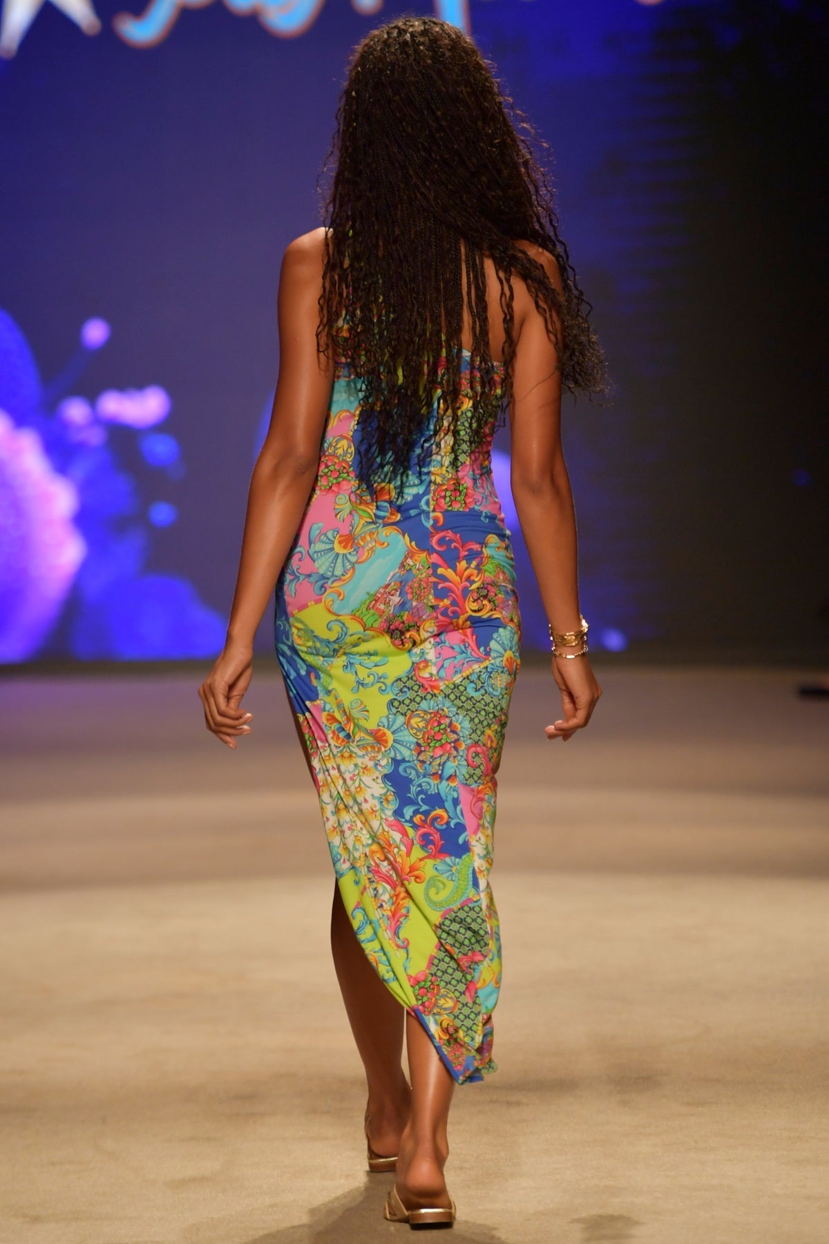 LA COSTA - Asymmetrical Cut Out Maxi Dress Multicolor Runway Luli Fama EU LA COSTA - Asymmetrical Cut Out Maxi Dress Multicolor Runway Luli Fama EU