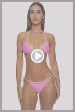 SAIL ON - Braided Triangle Top & Braided Ruched Back Brazilian Tie Side Bottom • Pink
