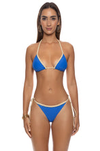 SAIL ON - Braided Triangle Top & Braided Ruched Back Brazilian Tie Side Bottom • Electric Blue