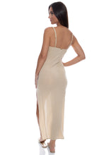 SAIL ON - Fitted Side Slit Maxi Dress • Gold Rush Influencer