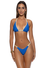 SAIL ON - Braided Triangle Halter Top & Braided Moderate Bottom • Electric Blue
