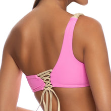 SAIL ON - One Shoulder Braided Laced Back Top