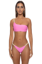 SAIL ON - One Shoulder Braided Laced Back Top & Braided Moderate Bottom • Pink