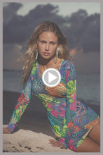 TROPICAL SIREN - Long Sleeve Mini Dress • Multicolor