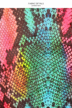 ELECTRIC SKIN - Triangle Halter Top & Sarong Mini Skirt • Multicolor