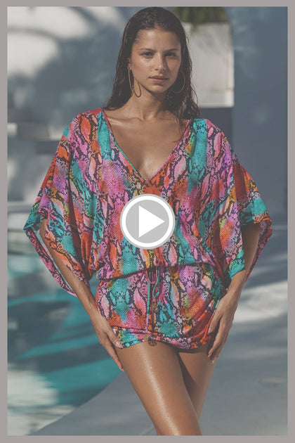 ELECTRIC SKIN - Cabana V Neck Dress • Multicolor