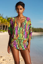 ELECTRIC SKIN - Cabana V Neck Dress • Multi Neon