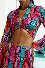 ELECTRIC SKIN - Cropped Tie Shirt & Skort • Multicolor