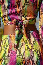 ELECTRIC SKIN - Cropped Tie Shirt & Skort • Multi Neon