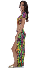 ELECTRIC SKIN - Crop Top & Twist Front Skirt • Multi Neon