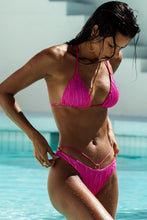 WAVE CHASER - Seamless Triangle Top & Strappy Loop Brazilian Scrunch Bottom • Fuchsia