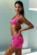 WAVE CHASER - Triangle Halter Top & Scrunch Up Mini Skirt • Fuchsia