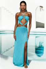 WAVE CHASER - Double Loop Bandeau Long Dress • Aqua
