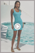 WAVE CHASER - Bodycon Tank Mini Dress • Aqua