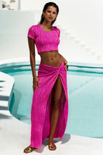 WAVE CHASER - Crop Top & Twist Front Skirt • Fuchsia