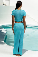 WAVE CHASER - Crop Top & Twist Front Skirt • Aqua