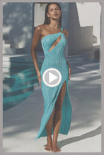 WAVE CHASER - Asymmetrical Cut Out Maxi Dress • Aqua