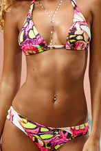 FLUTTER - Triangle Halter Top & Seamless Full Ruched Back Bottom • Multicolor