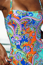 IN THE GROOVE - Square Neck Laced Up One Piece Fuller Back • Multicolor