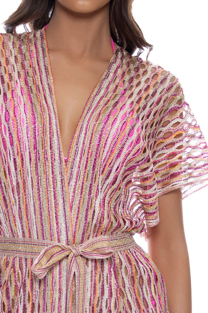 SUNRISE FEELS - Short Caftan • Multi Pink Coral