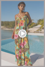 VISIONS OF PARADISE - Chain Bralette Side Slit Maxi Dress • Multicolor