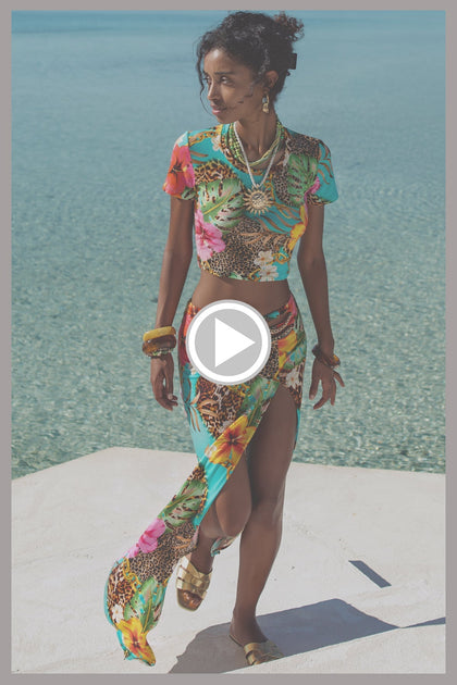 VISIONS OF PARADISE - Crop Top & Chain Skirt • Multicolor