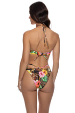 VISIONS OF PARADISE - Chain Drawstring Bandeau Top & Ring And Chain Moderate Bottom • Multi Black