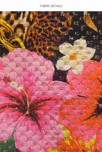 VISIONS OF PARADISE - Chain Drawstring Bandeau Top & Ring And Chain Moderate Bottom • Multi Black