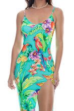 CARIBBEAN FANTASY - Fitted Side Slit Maxi Dress • Multicolor