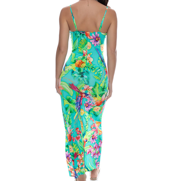 CARIBBEAN FANTASY - Fitted Side Slit Maxi Dress
