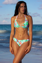 CARIBBEAN FANTASY - Wavy Triangle Halter Top & Wavy Full Ruched Back Bottom • Multicolor