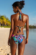 NEON NIGHTS - Triangle Halter Top & Seamless Full Ruched Back Bottom • Multicolor