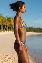 NEON NIGHTS - Triangle Halter Top & Seamless Full Ruched Back Bottom • Multicolor