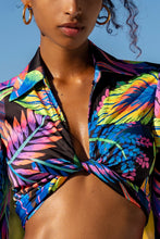 NEON NIGHTS - Cropped Tie Shirt & Skort • Multicolor