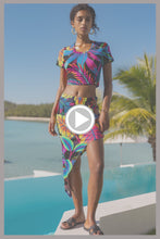 NEON NIGHTS - Crop Top & Asymmetrical Waist Cut Out Skirt • Multicolor