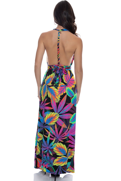 NEON NIGHTS - Convertible Maxi Dress • Multicolor