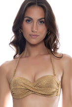 GOLDEN SUNSET - Underwire Push Up Bandeau Top & Seamless Full Ruched Back Bottom • Gold