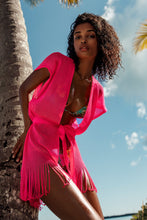 CABANA PRINCESS - Short Caftan • Neon Pink