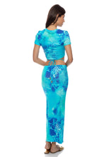 AQUA DREAMS - Crop Top & Adjustable Shirred Maxi Skirt  • Multicolor