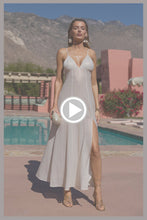 CELESTIAL TIDES - Bralette Side Slit Maxi Dress • Gold