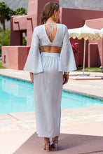 CELESTIAL TIDES - Bell Sleeve Crop Top & Long Wrap Skirt • Celestial Blue