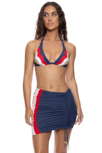 AMERICAN ICON - Waves Triangle Halter Top & Waves Scrunched Up Mini Skirt • Multicolor