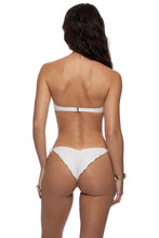 SUNKISS GLOW - Underwire Push Up Bandeau Top & Ring Seamless Ruched Back Brazilian Tie Side Bottom • White
