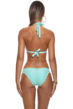 SUNKISS GLOW - Triangle Halter Top & Seamless Full Ruched Back Bottom • Aqua