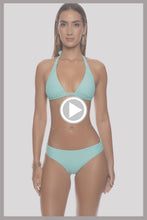 SUNKISS GLOW - Triangle Halter Top & Seamless Full Ruched Back Bottom • Aqua